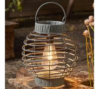 LED Solaire Marron Gris Rotin Style Filament Suspendu Extérieur Jardin Table