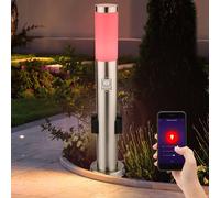 Lampadaire d'extérieur, détecteur de mouvement, prise de jardin, application, commande vocale dans un ensemble, y compris les ampoules LED RVB