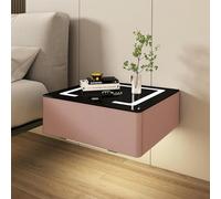 Smart LED Nightnd Table de chevet flottante avec recharge Wir et Der, table d'appoint en bois pour chambre à coucher et dortoir - Cact 40 x 40 x 18 cm / 16x16x7in