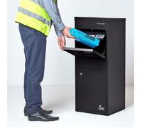 SMART PARCEL BOX™ - Boîte aux lettres - Boite à colis - Noir - Large - 2 portes - Acier - Extérieur