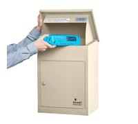 SMART PARCEL BOX Boite aux Lettres Colis, Fixation Murale, Individuelle, Acier galvanisé, 3 clés, Beige, 44 x 35 x 58 cm