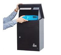 SMART PARCEL BOX Boite aux Lettres Colis, Fixation Murale, Individuelle, Acier galvanisé, 3 clés, Noir, 44 x 35 x 58 cm