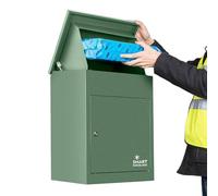 SMART PARCEL BOX Boite aux Lettres Colis, Fixation Murale, Individuelle, Acier galvanisé, 3 clés, Vert, 44 x 35 x 58 cm