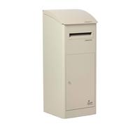 SMART PARCEL BOX Boite aux Lettres sur Pied, Boite à Colis extérieur, Acier galvanisé, Extra-Large, Serrure 3 clés, Beige, 43 x 41 x 110 cm