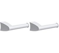 Smart Porte-Rouleau de Papier Toilette sans Couvercle, en Plastique ABS, Blanc, et système de Fixation Glue & Fix 5,2 x 8,4 x 15,7 cm (Lot de 2)