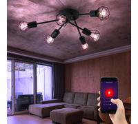 Smart RGB LED Plafonnier Dimmable Pour Salon ALEXA Google Lampe Noir