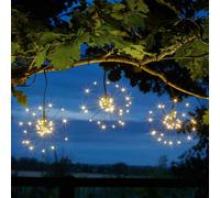 Smart Solar Lot 3 Lampes Solaire LED Extérieur Starburst Noires Suspendues 3 V