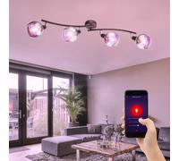 Smart spot bar plafonnier dimmable lampe en verre application réglable contrôle de téléphone portable dans un ensemble comprenant des ampoules LED RVB