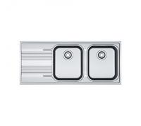 Smart SRX 621 Evier 116x50cm avec double cuve et égouttoir à gauche, Acier inoxydable (101.0356.896)