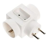 JJA 850830 Bloc de 2 Prises terre/fiche Blanc