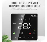 Smart Thermostat f��r Zuhause �C WiFi-Touchscreen, Sprachsteuerung, Tuya-App programmierbar, Auto-/Manuellen-Modus, IP20-Schutz, kompatibel mit Fu?bodenheizung