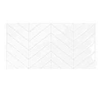 Smart Tiles Crédence adhésive, Chevron Blanc Pur, 57,3x29,41 cm | Lot de 5 (0,84 m²), Lustrée, Résiste chaleur/humidité, COV Cuisine/Salle de bain, Idéal locataires, Fabriqué au Canada