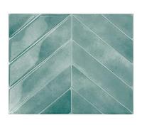 Smart Tiles Crédence adhésive, Chevron Vert Aqua, 29,02x22,86 cm | Lot de 5 (0,33 m²), Lustrée, Résiste chaleur/humidité, COV Cuisine/Salle de bain, Idéal locataires, Fabriqué au Canada