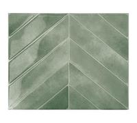 Smart Tiles Crédence adhésive, Chevron Vert Sauge, 29,02x22,86 cm | Lot de 5 (0,33 m²), Lustrée, Résiste chaleur/humidité, COV Cuisine/Salle de bain, Idéal locataires, Fabriqué au Canada