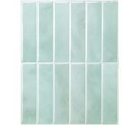 Smart Tiles Crédence adhésive, Empilé Bleu Canard, 29,02x22,86 cm | Lot de 5 (0,33 m²), Lustrée, Résiste chaleur/humidité, COV Cuisine/Salle de bain, Idéal locataires, Fabriqué au Canada