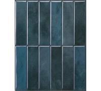 Smart Tiles Crédence adhésive, Empilé Bleu Pétrole, 29,02x22,86 cm | Lot de 5 (0,33 m²), Lustrée, Résiste chaleur/humidité, COV Cuisine/Salle de bain, Idéal locataires, Fabriqué au Canada