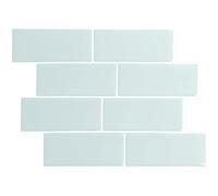 Smart Tiles Crédence adhésive, Métro Aqua Pâle, 29,34x21,28 cm | Lot de 5 (0,26 m²), Lustrée, Résiste chaleur/humidité, COV Cuisine/Salle de bain, Idéal locataires, Fabriqué au Canada