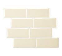 Smart Tiles Crédence adhésive, Métro Beige Crème, 29,34x21,28 cm | Lot de 5 (0,26 m²), Lustrée, Résiste chaleur/humidité, COV Cuisine/Salle de bain, Idéal locataires, Fabriqué au Canada