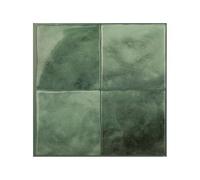 Smart Tiles Crédence adhésive, Zellige Vert Mousse, 22,86x22,86 cm | Lot de 5 (0,26 m²), Lustrée, Résiste chaleur/humidité, COV Cuisine/Salle de bain, Idéal locataires, Fabriqué au Canada
