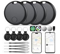 Smart Traceur Tag Lot de 4, Compatible avec Apple Find My et Google Find Hub, Localisateur Bluetooth Android & iOS, Batterie Remplaçable, Étanche IP68, pour Clés, Portefeuilles, Valises et Sacs