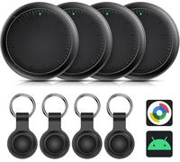 Smart Traceur Tag, Smart Traceur GPS Android Lot de 4, Fonctionne avec App Android Localiser,Traceur Localisateur D’Objets Bluetooth, Batterie Longue Durée,Tags Android pour clés/Portefeuilles