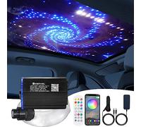 Smart Twinkle Meteor LED Fiber Optic Light for Car/Ceiling Star Lighting,Lampe d'ambiance voiture avec télécommande APP/RF 348 câbles fibre optique 3m,moteur lumière RGBW avec activation de la musique