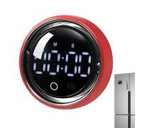 Smart Voice Magnetic Kitchen Timer ABS PC 8.5x8.5x4cm Digital Rotating Countdown Alarm Clock Silent Ring Mode for Cooking Study Fitness Baking Classroom Teaching