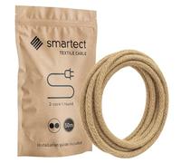 smartect Câble Textile 2 Conducteurs (2 x 0,75mm²) en Jute 50 Mètres