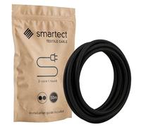 smartect Câble Textile 2 Conducteurs (2 x 0,75mm²) en Noir 50 Mètres
