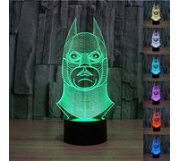 SmartEra® Illusion optique 3D Batman Modèle, 7 Changement de couleur, fantastique Bouton USB de bureau tactile LED Light Table Lamp