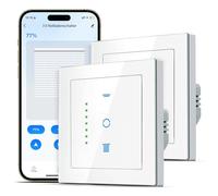 SMARTERCURRY WiFi interrupteur de volet roulant, [7 Gen] minuterie de volet roulant intelligente, contrôle volets roulants/stores/auvents, compatible avec Alexa/Google Assistant, 2 pièces | Blanc