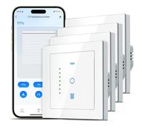 SMARTERCURRY WiFi interrupteur de volet roulant, [7 Gen] minuterie de volet roulant intelligente, contrôle volets roulants/stores/auvents, compatible avec Alexa/Google Assistant, 4 pièces | Blanc