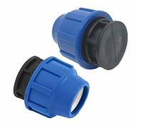 SmartProduct Raccords de tuyau d’eau - Bouchon 20 mm - Raccord de plomberie de compression PN16 - Stop de 20mm - connecteur compatible avec tuyaux en polyéthylène PE 80 et PE100-2 pièces