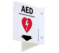 SmartSign Panneau de projection « AED » | Acrylique 15,2 x 15,2 cm