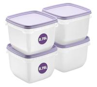 SmartStore Boite de conservation des aliments 0.75L Lot de 4 | Boite congelation alimentaire, convient au réfrigérateur et au congélateur | Boîte repas sans BPA, réutilisables, lavables au micro-ondes