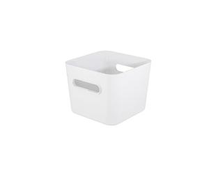 SmartStore | Boîte de rangement Carré L 4,7 L | Blanc | Organisateur de cuisine, salle de bain, bureau, réfrigérateur | Apte alimentaire et sans BPA | Garantie 10 ans | L20 x W20 x H16 cm