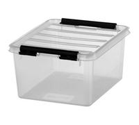 Boîte de rangement transparente avec couvercle 2 litres - Clips Noirs