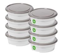 SmartStore Boîtes alimentaires rondes avec couvercle 8x 0,3L, 12x12x4,5cm | Boîte à goûter étanche pour noix, baies, sauces ou yaourt, boîte hermétique à emporter au bureau, en balade ou en pique-nique