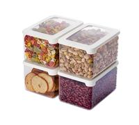 SmartStore Boites de rangement Cuisine avec couvercle 1,65L- Lot de 4 - plastique, compatible lave-vaisselle - Boîte de rangement cuisine empilable - 18x12,5x 10cm