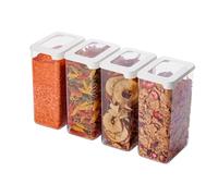 SmartStore Boites de rangement Cuisine avec couvercle 1,6L- Lot de 4 - Plastique biosourcé 20 %, compatible lave-vaisselle - Boîte de rangement cuisine empilable - 12,5 x 9 x 20 cm Transparent