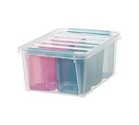 Boîte de rangement transparente avec 6 casiers de couleurs