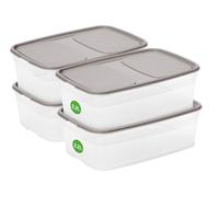 SmartStore Grandes boîtes alimentaires avec couvercle 4x 2,2L, 25x17x8,5cm | Boîte repas étanche pour le pique-nique, boîte hermétique pour conserver les restes de toute la famille au réfrigérateur