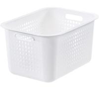 SmartStore Panier de Rangement en Plastique Recy ac Sans Couvercle - Blanc - Emboîtable et Empilable - Garantie 10 ans - L 37 x l 28 x H 20 cm - 13L