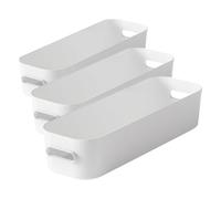 SmartStore | Slim Boîte de rangement 1,3 L | Blanc | Organisateur de cuisine, salle de bain, bureau, réfrigérateur | Apte alimentaire et sans BPA | Garantie 10 ans | L29 x W9.5 x H6.5 cm (Lot de 3)