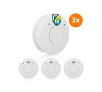 Smartwares Détecteurs de fumée FSM-12503 – 85 dB, capteur optique, pile 10 ans, Label Q – Lot de 3