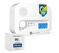 Smartwares Détecteur de monoxyde de Carbone FGA-13041 - Capteur 10 Ans - avec écran et Bouton de Test