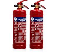 Smartwares Extincteur Poudre - 2 kg - pour Feux ABC - Adapté pour véhicules & domiciles - Support Inclus - FEX-15127 (Lot de 2)