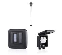 Smartwares - Kit d'automatisation de l'éclairage extérieur - Détecteur de mouvement, réverbère de jardin et boîte de jonction domotique pour éclairage - SH4-90157 et 10.009.14 et SH4-90451