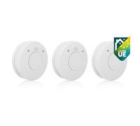 Smartwares Lot de 3 détecteurs de fumée - 85 DB - Capteur Optique - Pile 10 Ans - Label Q - FSM-12503