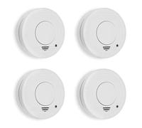 Smartwares Lot de 4 détecteur de fumée - Capteurs optiques - Durée de Vie : 10 Ans - Pile 5 Ans remplaçable - Bouton de Test - 85 DB - FSM-11514